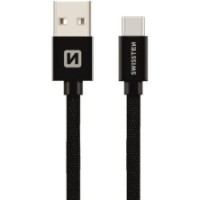 Cablu USB Swissten Textile USB to USB-C 3m Black