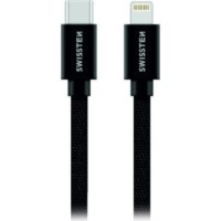 Cablu USB Swissten Textile USB-C to Lightning MFi 1.2m Black
