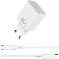 Încărcător WiWU Wi-G024 with Type-C to Type-C White