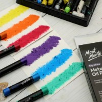 Cretă pentru desen Mont Marte Metallic Oil Pastels 12pcs (MMPT0039) imaginea #2 — magazin online Desire.md