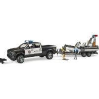 Set de mașini Bruder RAM 2500 Police Truck Boat Trailer imaginea #2 — magazin online Desire.md