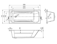 Ванна Bonito Home Aralia 1600x700 (126677) фото №4 — интернет-магазин Desire.md