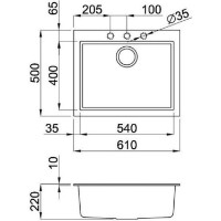 Chiuvetă de bucătărie Elleci QUADRA 110 48 Cemento (LGQ11048) imaginea #2 — magazin online Desire.md