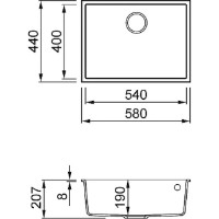 Chiuvetă de bucătărie Elleci QUADRA 110 UNDERMOUNT 62 Bianco Antico (LGQ11062BSO) imaginea #2 — magazin online Desire.md