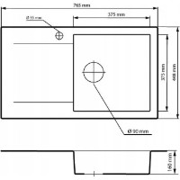 Chiuvetă de bucătărie Granitan TRENDY 765x448mm Black imaginea #2 — magazin online Desire.md