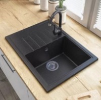 Chiuvetă de bucătărie Granitan CALYPSO 680x490mm Black dappled imaginea #3 — magazin online Desire.md