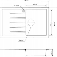 Chiuvetă de bucătărie Granitan ERIS 785x495mm Beige imaginea #3 — magazin online Desire.md