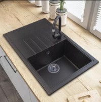 Chiuvetă de bucătărie Granitan ERIS 785x495mm Black dappled imaginea #3 — magazin online Desire.md