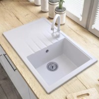 Chiuvetă de bucătărie Granitan ERIS 785x495mm White imaginea #3 — magazin online Desire.md