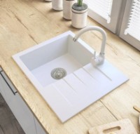 Кухонная мойка Granitan MILANO 574x464mm White фото №3 — интернет-магазин Desire.md