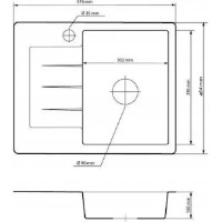 Chiuvetă de bucătărie Granitan MILANO 574x464mm Grey imaginea #2 — magazin online Desire.md