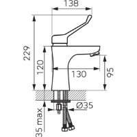 Смеситель для умывальника Ferro Algeo Medico BAGM2 фото №2 — интернет-магазин Desire.md