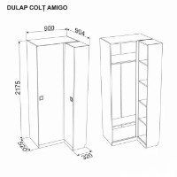Dulap Ambianta AMIGO Colt Grey imaginea #3 — magazin online Desire.md