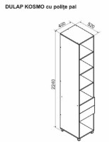 Etajeră Ambianta KOSMO 0.4 m polite pal Artisan — Crem imaginea #2 — magazin online Desire.md