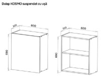 Dulap pentru perete Ambianta Kosmo 0.6m Door Catania/Fungo imaginea #3 — magazin online Desire.md