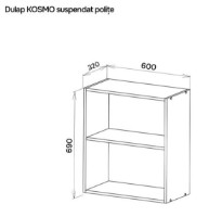 Навесная полка Andra Kosmo 0.6m Shelves Artisan/Cream фото №3 — интернет-магазин Desire.md