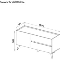 Comodă TV Ambianta Kosmo 1.2m Catania/Fungo imaginea #2 — magazin online Desire.md