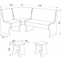 Colț de bucătărie Ambianta Cleo-2 + 2 Chair White imaginea #2 — magazin online Desire.md