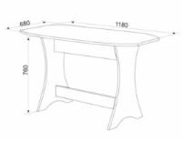 Masă pentru bucătărie Ambianta Cleo-2 1180x680x160mm Gri imaginea #2 — magazin online Desire.md