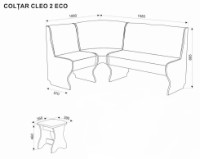 Colț de bucătărie Ambianta Cleo-2 Eco + 2 Chair White imaginea #2 — magazin online Desire.md