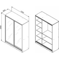 Dulap cu uşi glisante Ambianta Happy 1.5  White imaginea #2 — magazin online Desire.md
