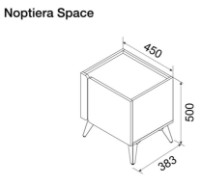 Прикроватная тумба Ambianta Space White. фото №2 — интернет-магазин Desire.md
