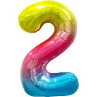 Воздушный шар Meshu Number 2 102cm Rainbow (MS_51236)
