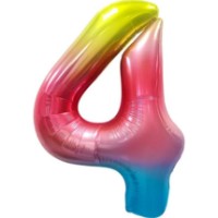 Воздушный шар Meshu Number 4 102cm Rainbow (MS_51238)