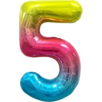 Воздушный шар Meshu Number 5 102cm Rainbow (MS_51239)