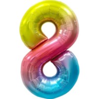 Воздушный шар Meshu Number 8 102cm Rainbow (MS_51242)