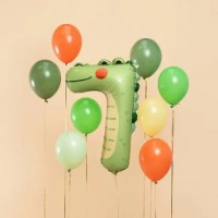 Воздушный шар PartyDeco Animals Number 7 Crocodile 56x85cm (FB163-7) фото №2 — интернет-магазин Desire.md