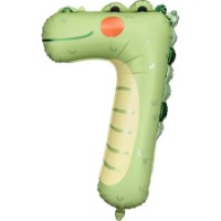 Balon PartyDeco Animals Number 7 Crocodile 56x85cm (FB163-7)