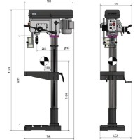 Mașină de găurit cu coloană Optimum DH28FS (3020284SET) imaginea #4 — magazin online Desire.md