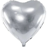 Balon PartyDeco Heart 61cm Silver (FB23M-018)