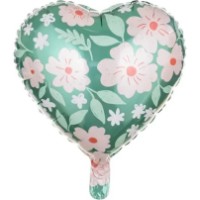 Balon PartyDeco Heart With Flowers 45cm (FB124)