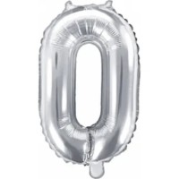 Balon PartyDeco Number 0 35cm Silver (FB10M-0-018)