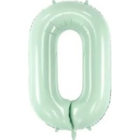 Balon PartyDeco Number 0 72cm Mint (FB230G-0-012)