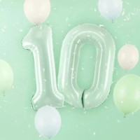 Воздушный шар PartyDeco Number 0 72cm Mint (FB230G-0-012) фото №2 — интернет-магазин Desire.md