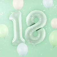 Воздушный шар PartyDeco Number 1 72cm Mint (FB230G-1-012) фото №2 — интернет-магазин Desire.md