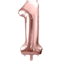 Balon PartyDeco Number 1 86cm Rose Gold (FB1M-1-019R)