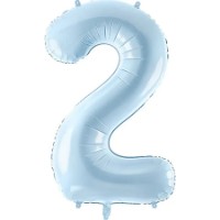 Balon PartyDeco Number 2 72cm Light Blue (FB230P-2-001J)
