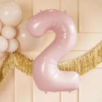 Воздушный шар PartyDeco Number 2 72cm Light Pink (FB230P-2-081J) фото №2 — интернет-магазин Desire.md