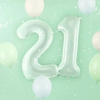 Воздушный шар PartyDeco Number 2 72cm Mint (FB230G-2-012) фото №2 — интернет-магазин Desire.md