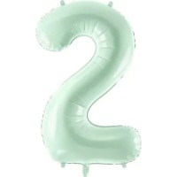 Balon PartyDeco Number 2 72cm Mint (FB230G-2-012)