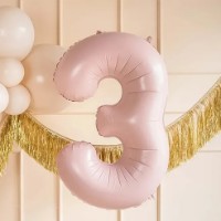 Balon PartyDeco Number 3 72cm Light Pink (FB230P-3-081J) imaginea #2 — magazin online Desire.md