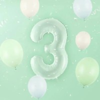Balon PartyDeco Number 3 72cm Mint (FB230G-3-012) imaginea #2 — magazin online Desire.md