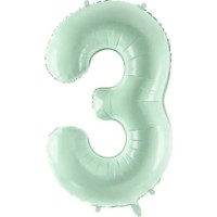 Balon PartyDeco Number 3 72cm Mint (FB230G-3-012)