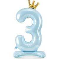 Воздушный шар PartyDeco Number 3 84cm Sky Blue (FB126M-3-011)