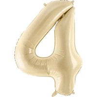 Balon PartyDeco Number 4 72cm Beige (FB230P-4-013)