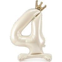 Balon PartyDeco Number 4 84cm Light Cream (FB126S-4-079J)